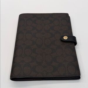 Coach Black and Brown Spiral Notebook